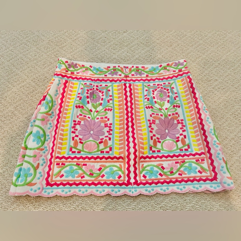 J.Marie Floral Embroidered Mini Skirt